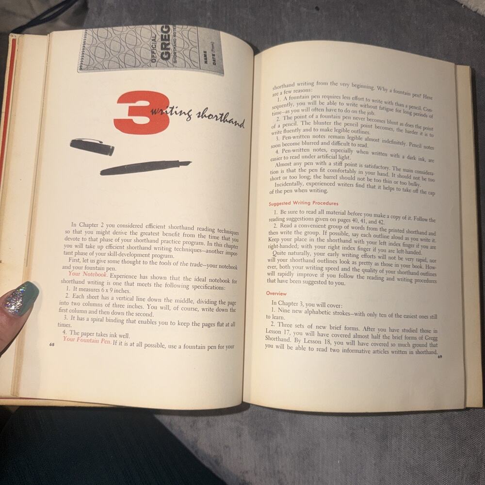 Gregg Shorthand Simplified for Colleges Vol 1 2nd Edition 1958 HC - Picture 9 of 9